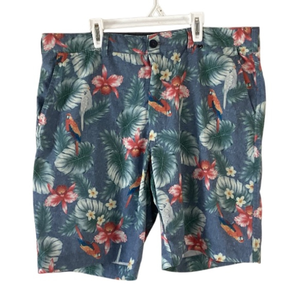 V46 Parrot Floral Performance Golf Shorts 38